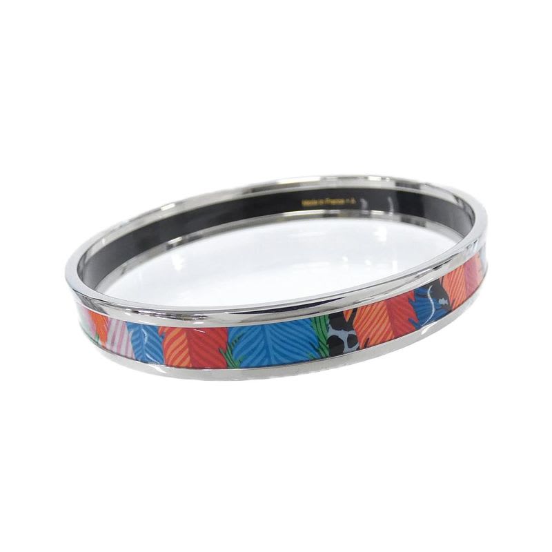 Hermes Leopard Print Stainless Steel Bangle