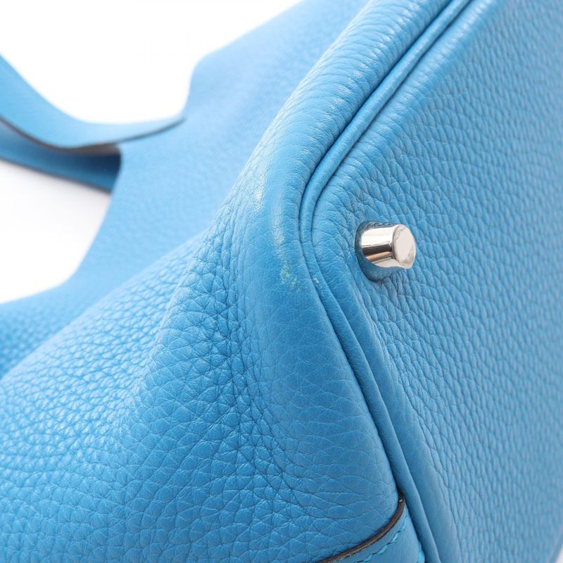Hermes Handbag Picotin Lock PM Blue Zanzibar Leather Picotin Lock PM Blue