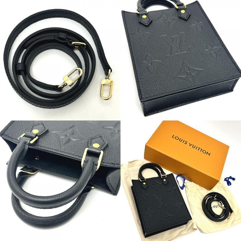 Louis Vuitton Handbag Petite Sac Plastic M80478 Monogram Empreinte Leather Black