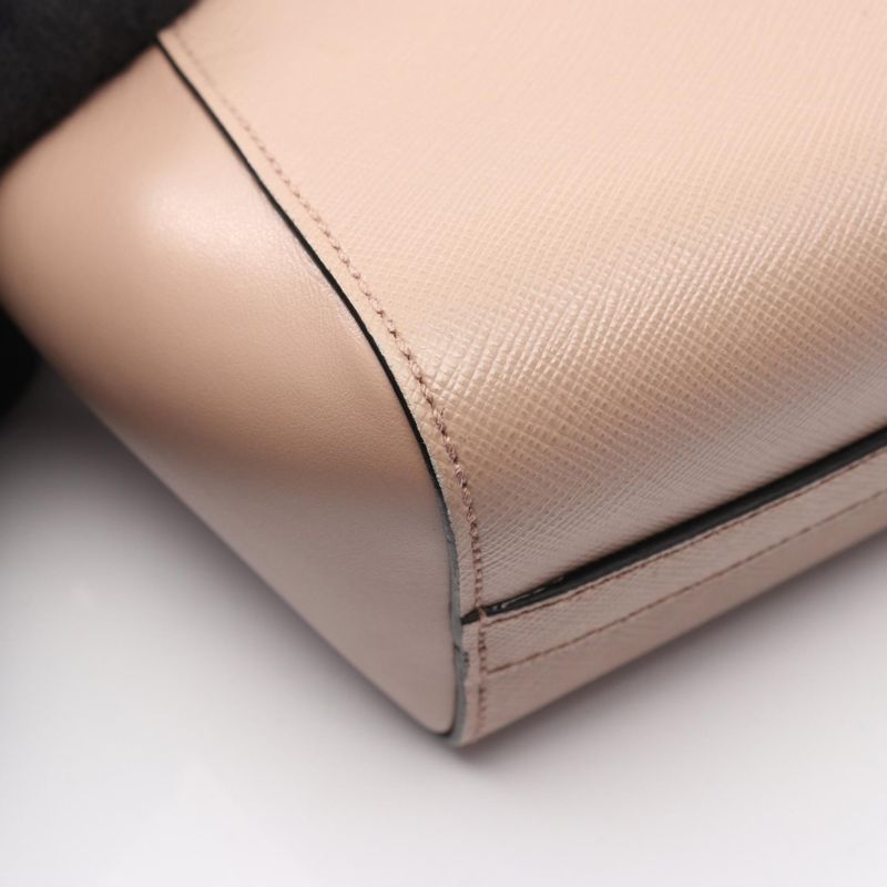 Prada Handbag Saffiano + SOFT C Beige Saffiano Leather Galleria 2way Shoulder
