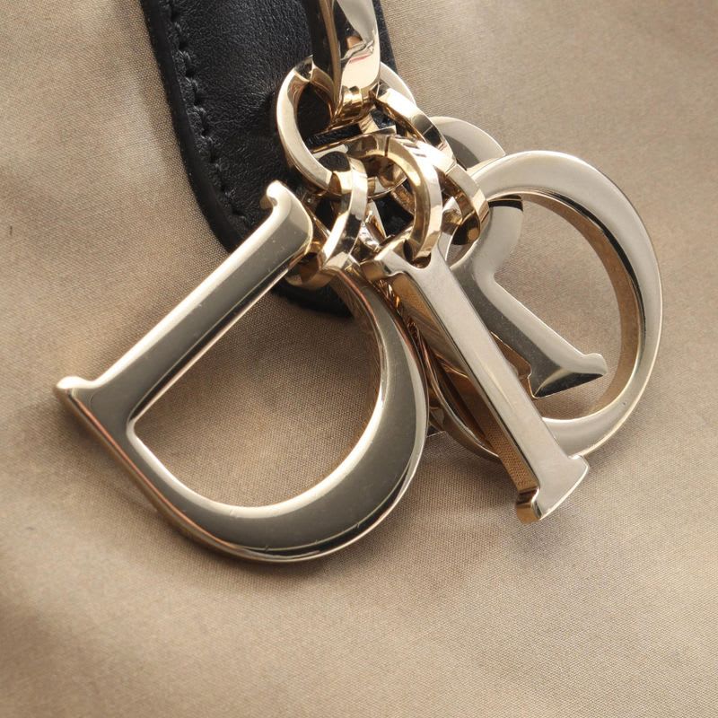 Dior Toujours Oblique Large Beige Dark Brown Canvas Leather