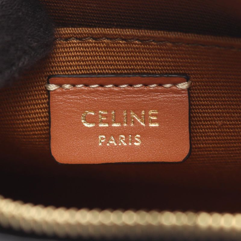 Celine Shoulder Bag Cuille Triomphe Mini Camera Black Brown Multi