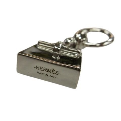 Hermes Twilly Ring Mini Kelly Scarf Charm Accessory Silver AA