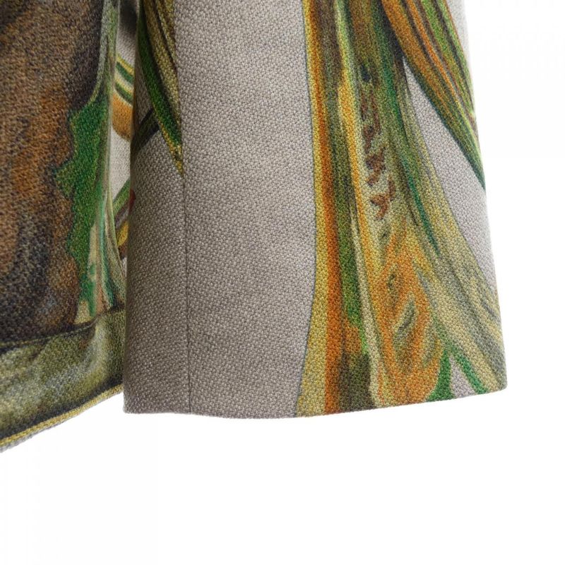 Vintage Hermes Horn Button Collarless Jacket