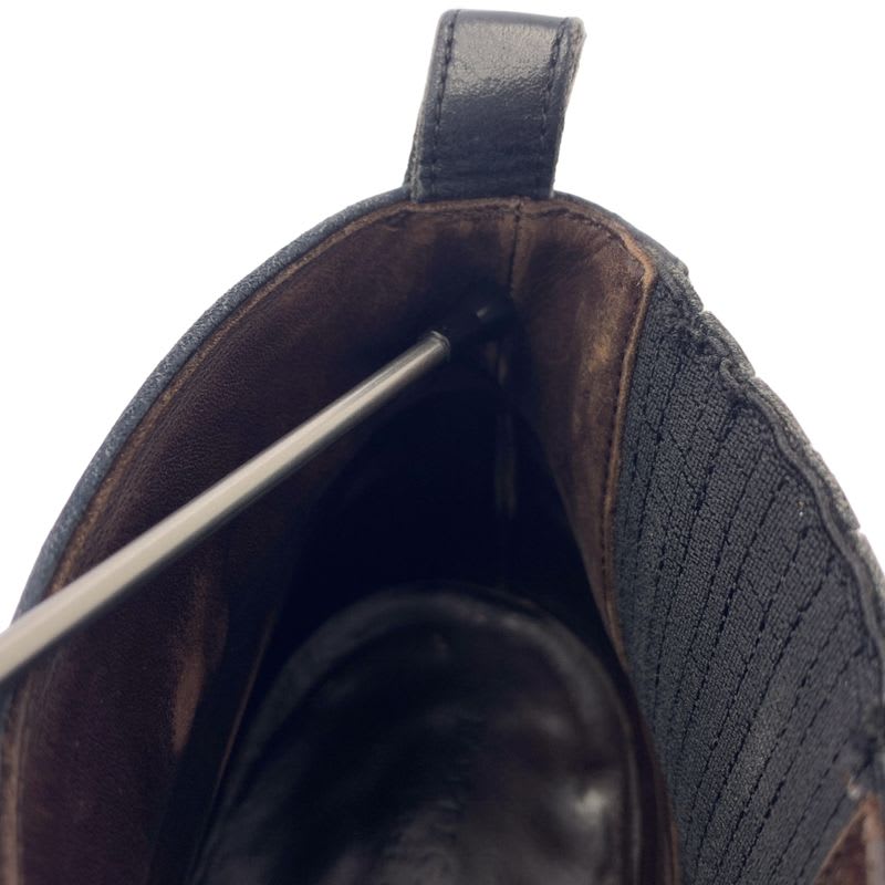 Bottega Veneta Side Gore Leather Short Boots 42 1 2 Black Men's