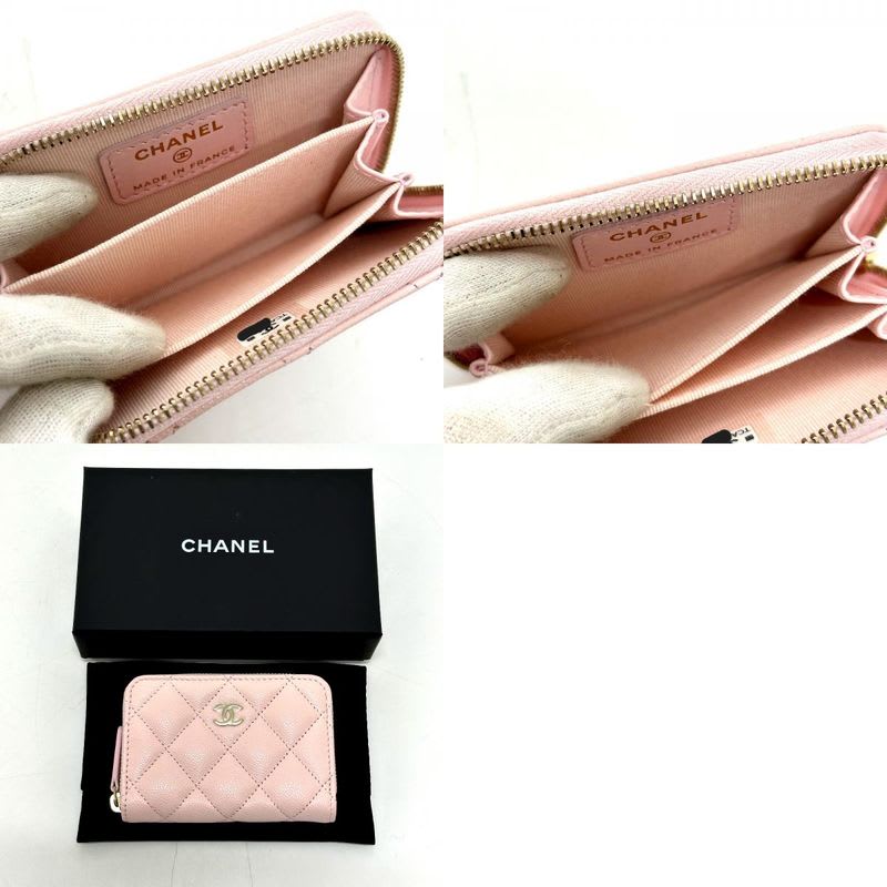 Chanel Coin Case Classic Zip Purse Ap0216 Caviar Leather Pink