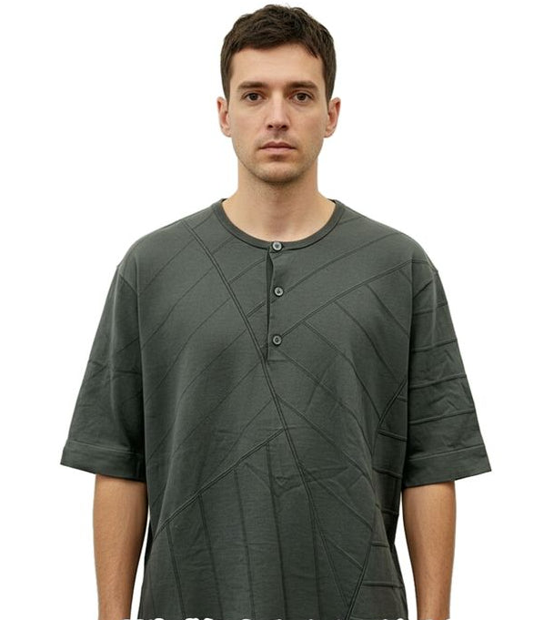 Hermes Short Sleeve Henley Neck Shirt Men's SIZE L Hermes