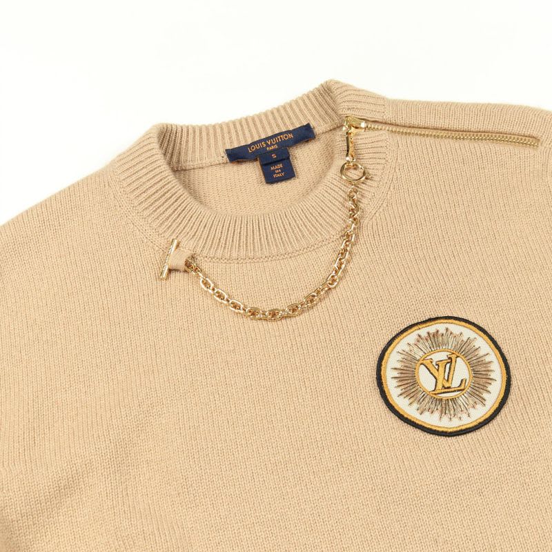 Louis Vuitton Knit Chain Detail Patch Sweater Rw222wfz 3fnkl 36 Cashmere Knit