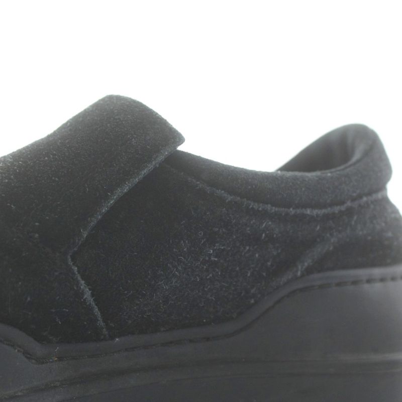 Louis Vuitton Slip-on Sneakers Suede Low Cut 8.5 27.5cm (10.83in) Black Xz •