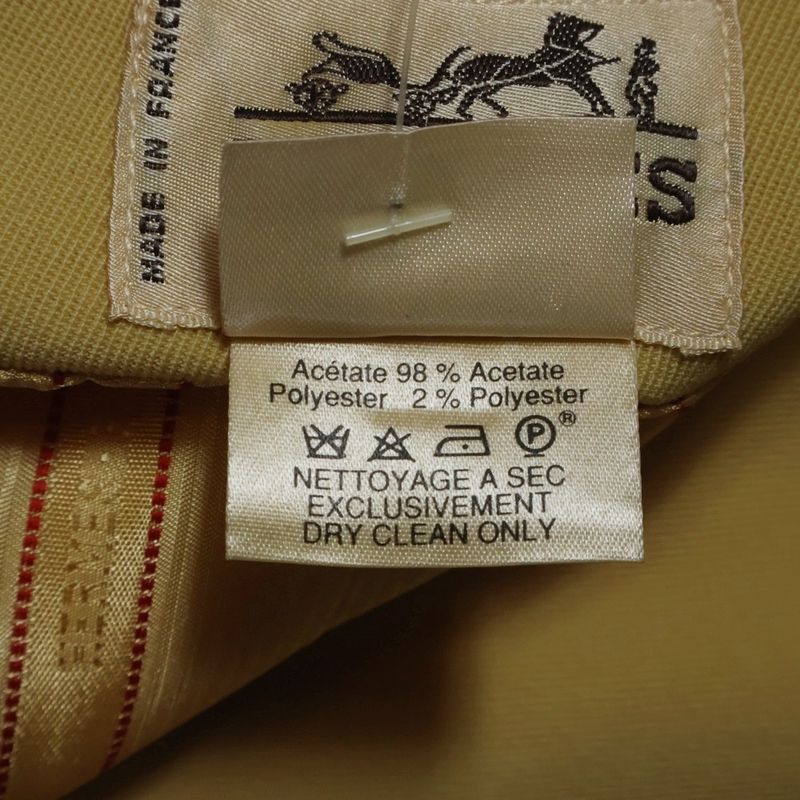 Hermes Wool 7B Tailored Long Jacket Yellow Women's