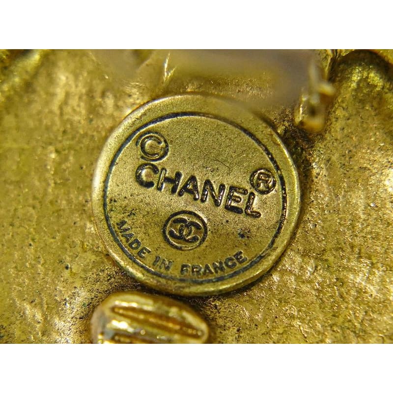 Chanel Coco Mark Earrings GP Gold Plated Accessories Jewelry