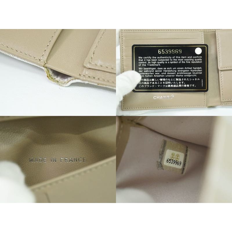Chanel Coco Mark New Travel Line Bifold Wallet Compact Canvas