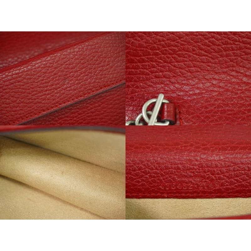 Gucci Dionysus Shoulder Bag Pochette Leather Red