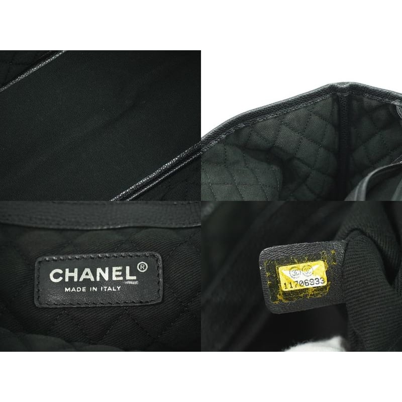 Chanel Coco Travel Tote Bag Handbag Black Multicolor