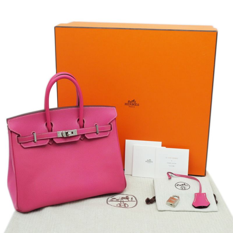Hermes Candy Birkin 25 Epson Rose Tyrian Tosca Silver-hardware O Stamp