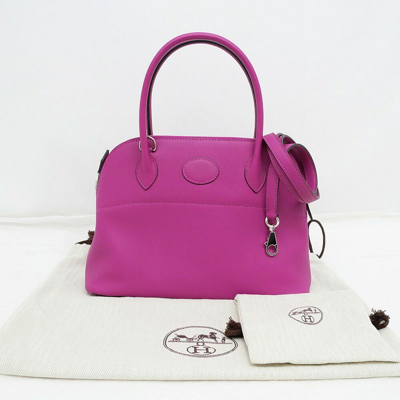 Hermes Bolide 27 Shoulder Bag Hand Rose Purple Swift A Stamp Manufacture