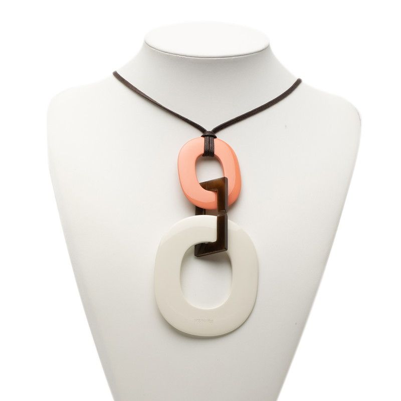 Hermes Kara White Multicolor Buffalo Horn Fabric Women's Hermes