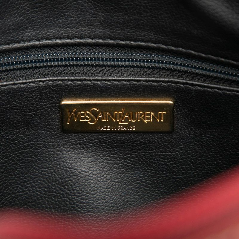 Saint Laurent Vintage Y Cut Red Leather Women's
