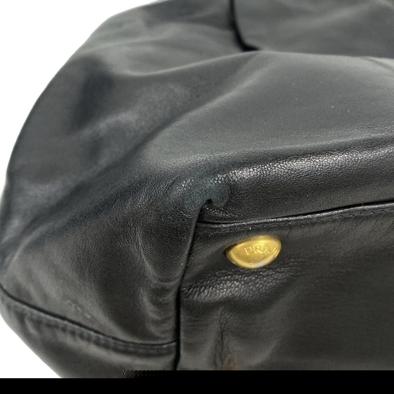 Prada Handbag - Bn1604 Black X Light Pink Ribbon Leather