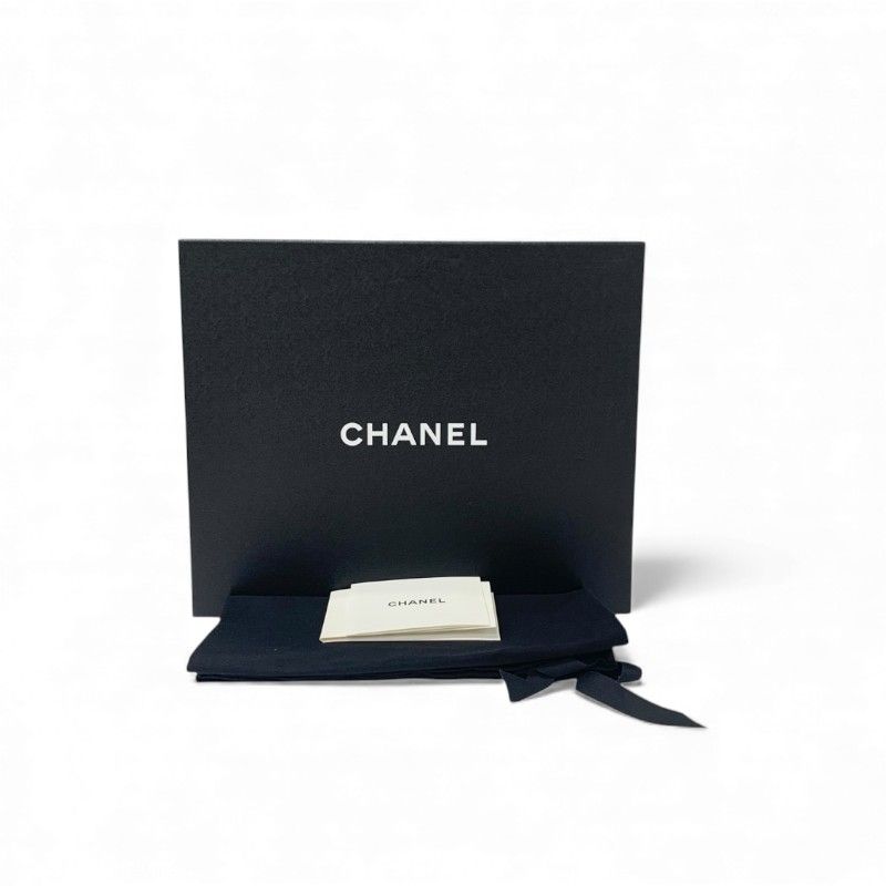 Chanel Loafers Shoes Leather Black White Gold Coco Mark Flat Shoes