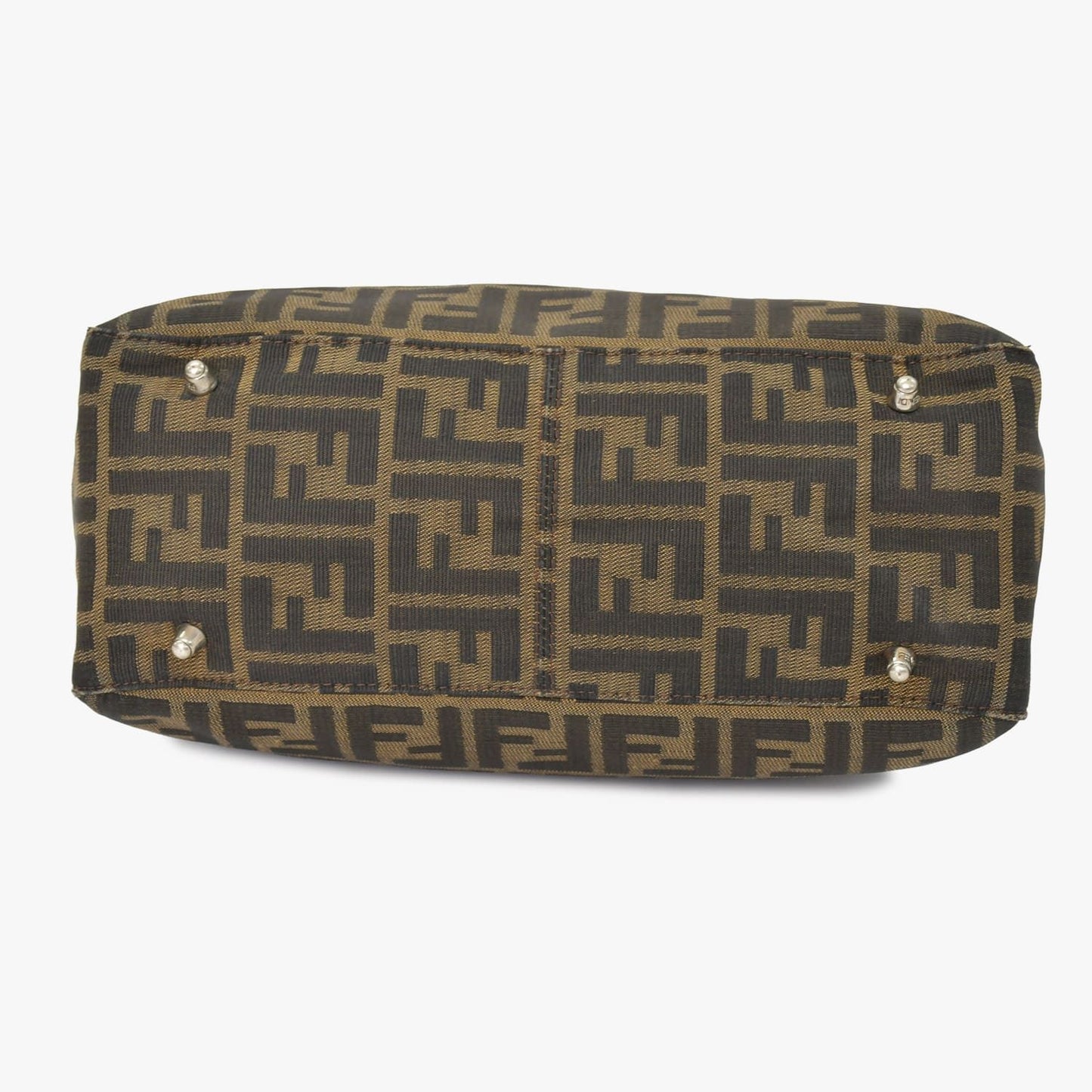 Fendi Tote Bag Zucca Pattern Canvas Brown Silver — view 8
