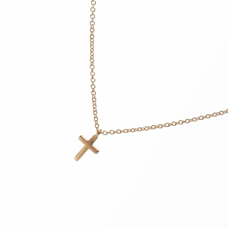 Tiffany & Co. Necklace Metro Cross Mini Diamond 18K