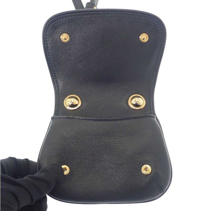 Gucci Blondie Card Case Leather Black Gold Hardware Women's