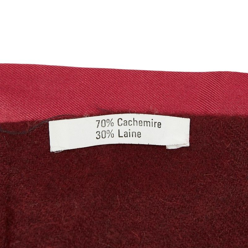 Hermes Double Face Scarf Bordeaux Wine Red Silk Cashmere