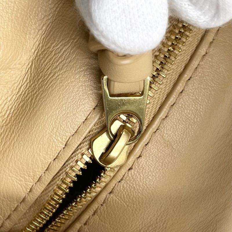 Bottega Veneta Handbag Women's Double Knot Bottega Veneta Leather Brown Gold