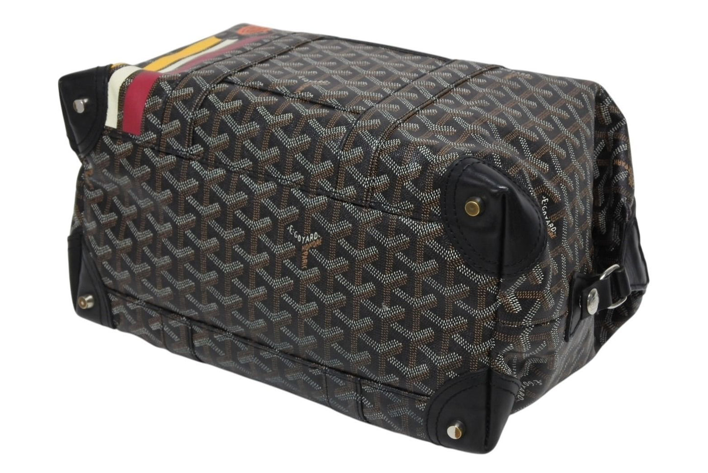 Goyard Boston Bag Boeing 30 Black with Marcajou Leather Silver — view 8