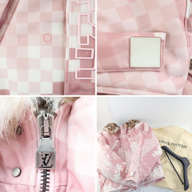 Louis Vuitton Damoflage Print Puffa Blouson Jacket 1aimrk Pale Pink