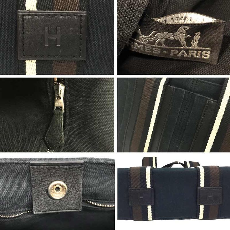 Hermes Troca Horizontal PM Tote Bag Canvas Black