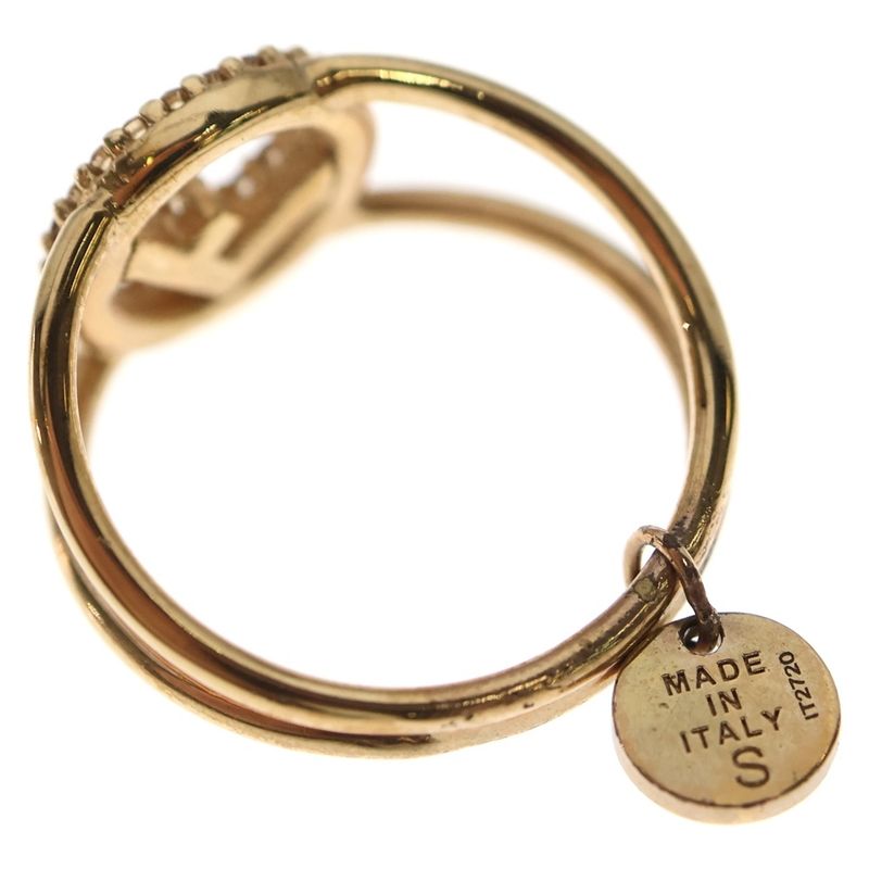 Fendi F's Rhinestone Ring Gold