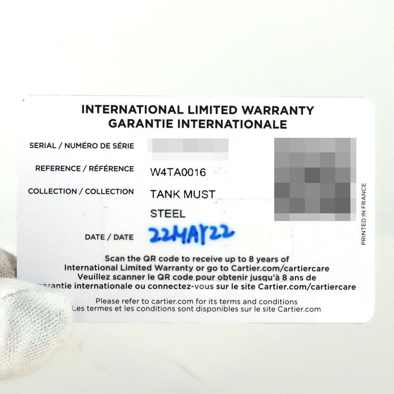 Cartier Tank Mast SM D W4ta0016 SS Quartz
