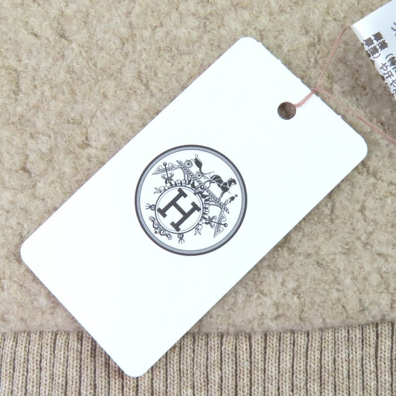 Hermes H394076t Teddy Pocket Wool Cashmere Silver Hardware H Logo Shawl