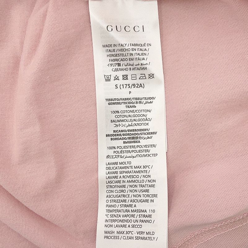 Gucci T-Shirt Embroidered Cotton Jersey Rose Pink