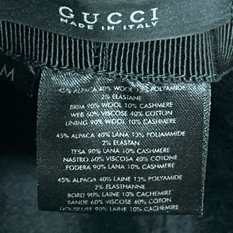 Gucci Herringbone Tweed Hat M Size Black Ladies Used