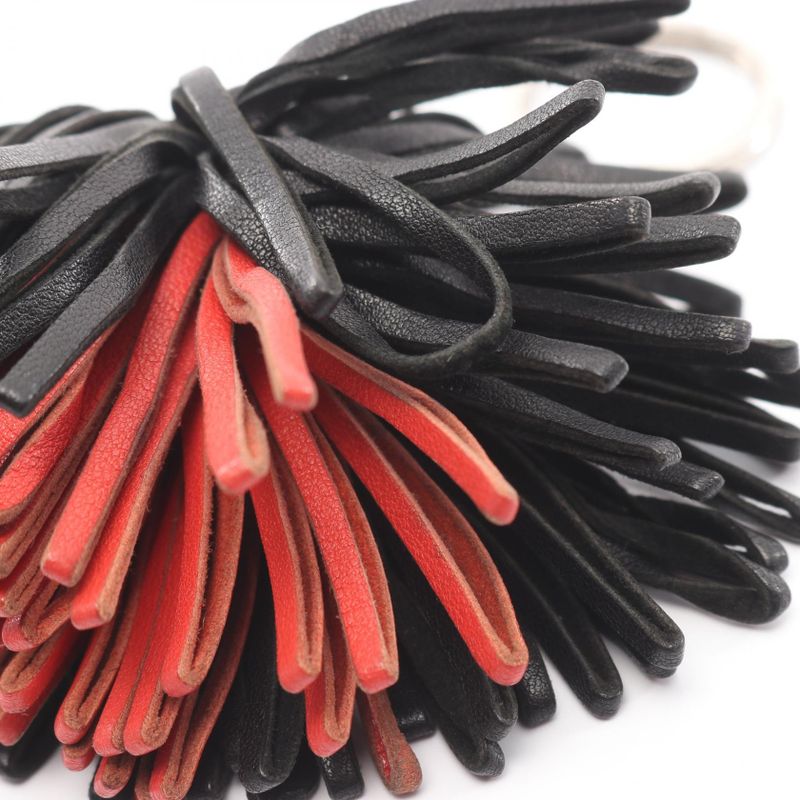Hermes Key Holder Carmen Black Red Leather Carmen Ladies Used B