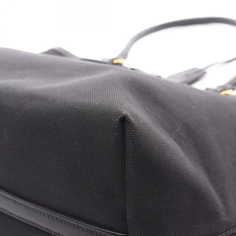 PRADA Tote Bag LOGO Jacquard 1bg158 Black Canvas Leather Logo Jacquard Tote Bag