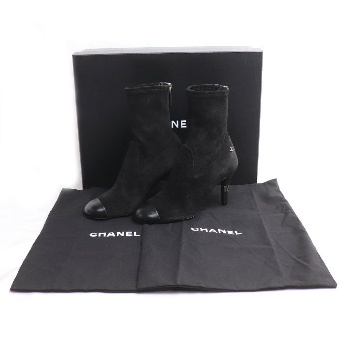 CHANEL Ankle Boots Black G39406 Y56130 943005 36 Ladies Used