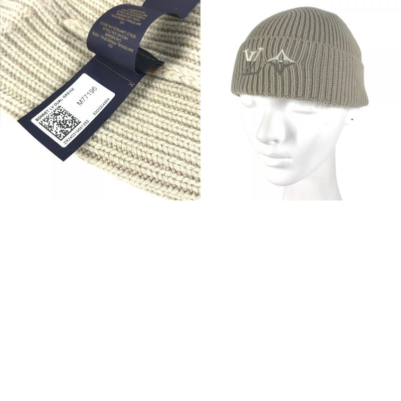 Louis Vuitton Knit Hat Beanie-lv Dual M77196 Cashmere Greige Gray