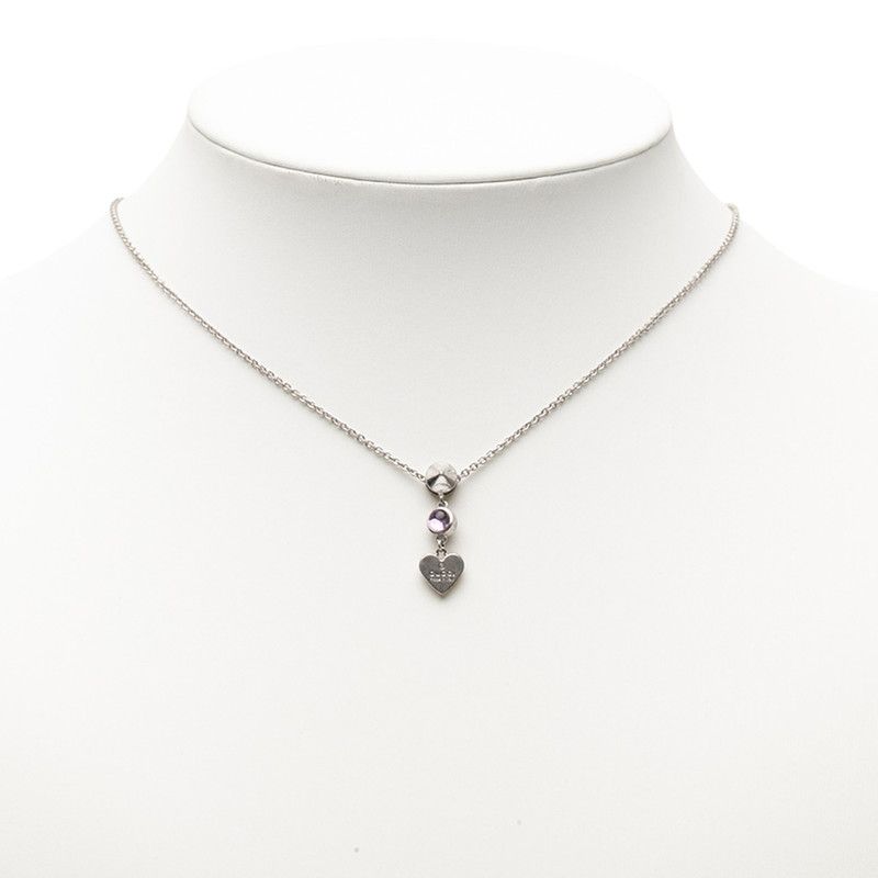 GUCCI Heart Studs Pendant Necklace Sv925 Silver Women's GUCCI