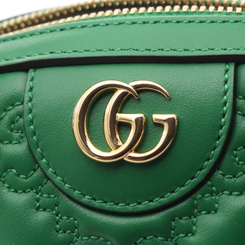 GUCCI Handbag Ggmatelasse 702251 Green Leather Ggmatelasse 2way Handbag Ladies