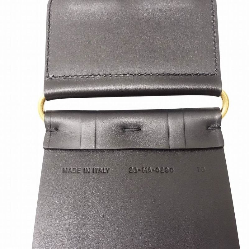 Christian DIOR Logo Belt Corset Leather Double Waist Gold Hardware Women's TNT