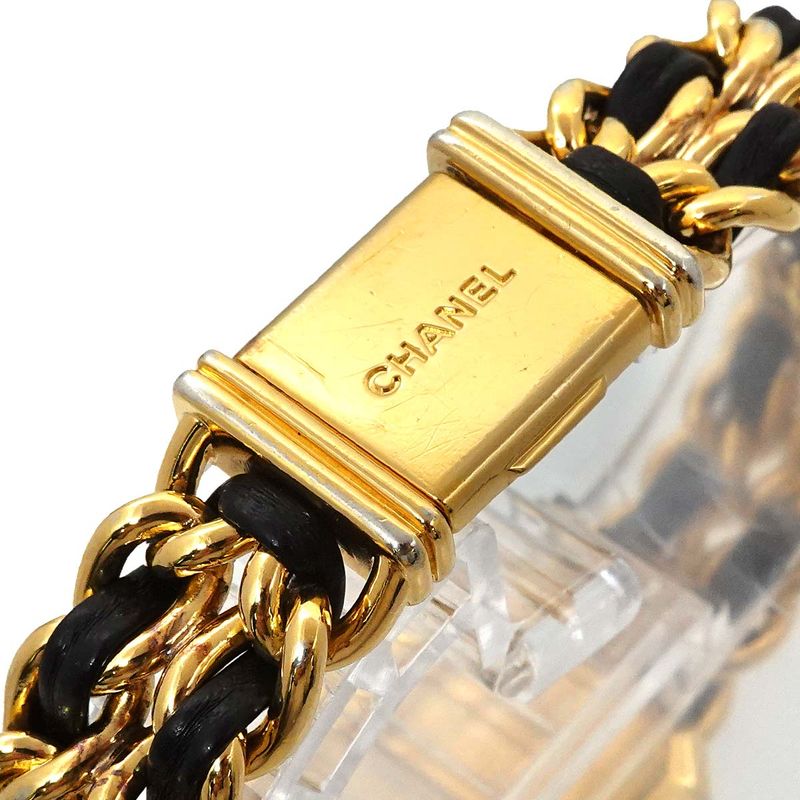 Chanel Premiere L Size H0001 Vintage Watch Black Gold