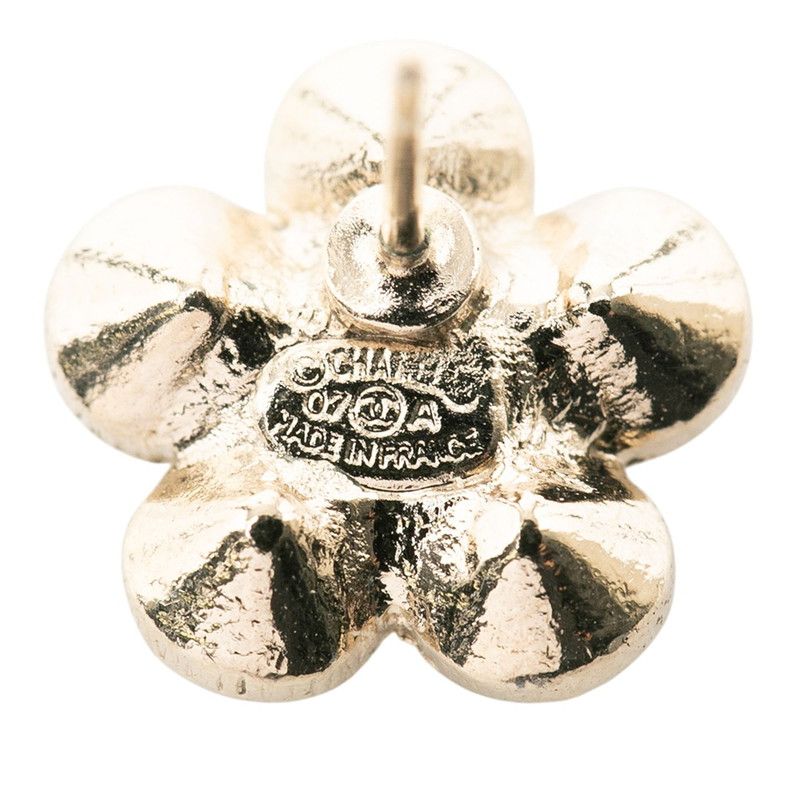 CHANEL Coco Mark Flower Motif Gold Plated Rhinestone Women's CHANEL