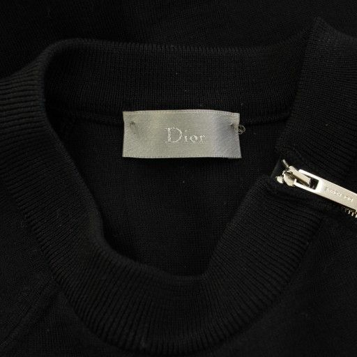 DIOR Homme Knit Sweater Crew Neck Long Sleeve Zip XS Black 863m631zt904 TK H