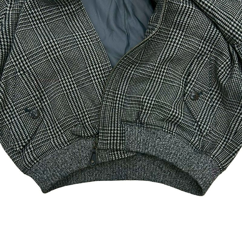 Christian Dior Houndstooth Pattern Wool Nylon Zip Up Blouson Jacket Jumper