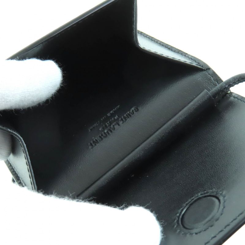 Saint Laurent Paris 802728 Leather Shoulder Pouch Bag Black Bag