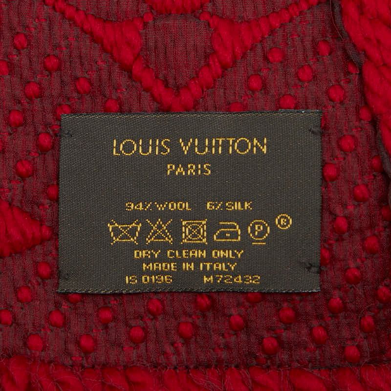 Louis Vuitton Echarpe Logomania M72432 Red Wool Silk Ladies Louis Vuitton